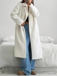 KU311 SHEIN PŁASZCZ FUTERKO W KOLORZE ECRU (48) S