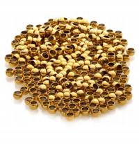 Koraliki zaciskowe ze stali nierdzewnej kolor złoty powłoka IP 1,5mm