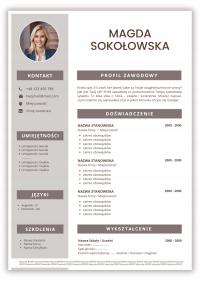 SZABLON WZÓR CV (2 strony) + LIST MOTYWACYJNY - MS WORD, CANVA