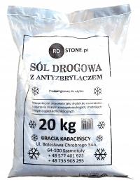 Sól Drogowa z Antyzbrylaczem gotowa do użytku worek 20 kg