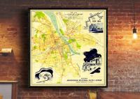 Старый план Варшавы связь 1938 г. 60x60cm