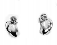 Srebrne klipsy małe przy uchu z cyrkoniami płatki