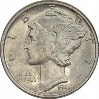 13.vv.USA, 10 CENTÓW 1945 mennicza