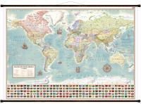 Mapa świata na ścianę stylizowana aktualna DUŻA 195x140cm na 2024 ARTGLOB