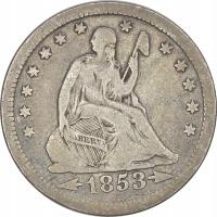 14.fu.USA, 1/4 DOLARA 1853 promienie