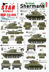 Star Decals 72-A1093 1/72 British Sherman in Italy