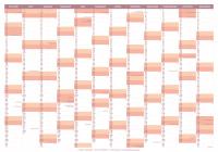 Planner ścienny 2026 140x100 cm - różowy