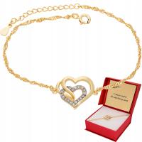 ZŁOTA Bransoletka Serce Dla Kobiety 925 Grawer Prezent dla Dziewczyny