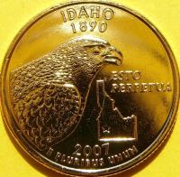 QUARTER DOLAR USA 2007 P IDAHO 1890 ORZEŁ ESTO PERPETUA