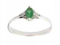 DIAMANTI белое золото с изумрудом и 2 бриллиантами