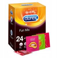 Prezerwatywy DUREX FUN MIX potęgujące orgazm mix 4 różnych rodzajów 24 szt.