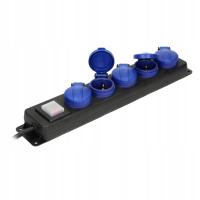 Przedłużacz listwowy, ogrodowy Orno 5 m 5 szt. gniazd czarny