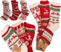 3x Skarpety Ocieplane Wełniane grube Alpaki Ciepłe Zimowe Damskie