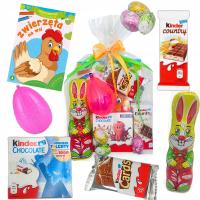Paczka Słodyczy prezent na Wielkanoc Kinder Zajączek dla dzieci kosz zestaw