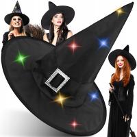 ШЛЯПА ВЕДЬМЫ СВЕТОДИОДНЫЙ ШЛЯПА ВЕДЬМЫ ЧЕРНЫЙ ДЛЯ ХЭЛЛОУИНА КАРНАВАЛ КОСПЛЕЙ