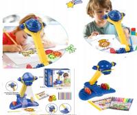 Projektor edukacyjny RZUTNIK DO NAUKI RYSOWANIA 4KRĄŻKI=32 SLAJDY-NIEBIESKi