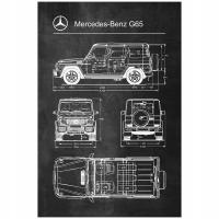 Plakat Mercedes Benz G65 Retro Schemat A1+