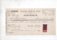 страховой агент России в Варшаве, расписка 1900 года с маркой сокровищ