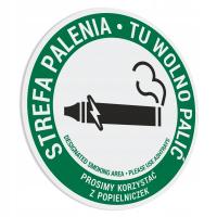 Naklejka - Strefa Palenia - Tu Wolno Palić 20x20