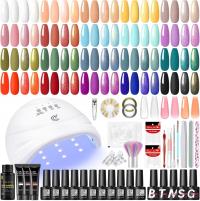 Zestaw do robienia paznokci lampa żelowe hybrydy z lampą lakiery
