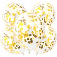 Прозрачные воздушные шары с золотыми конфетти прозрачные золотые шарики 5 шт