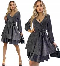 Elegancka brokatowa SUKIENKA DAMSKA święta sylwester ANGELINA SALE