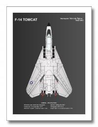 Plakat myśliwiec Grumman F-14 Tomcat B2 50x70 bez ramy TECHNICAL DATA