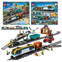 LEGO City 60336 Pociąg towarowy Zdalnie Sterowany Lokomotywa Tory Samochód