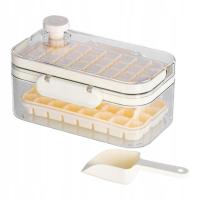 Tacka na lód Zaoszczędź miejsce Przenośny uchwyt Łatwe uwalnianie Pojemnik na pudełko na lód Biały