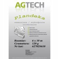 Plandeka wzmacniana wodoodporna kolor srebrny 6x10mm gramatura 120 PL120610