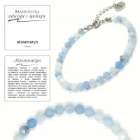 Bransoletka damska AKWAMARYN regulowana drobne kamienie fasetowane