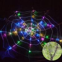 1*1.5M pająk na Halloween Web LED Halloween Nylon dekoracji gigantyczne paj