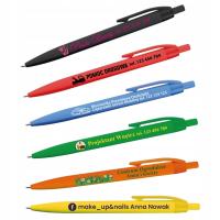 DŁUGOPISY REKLAMOWE Z LOGO - KOLOROWY NADRUK UV - 100 SZTUK