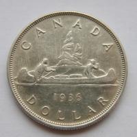 KANADA 1 $ 1936 SREBRO OD 1 ZŁ
