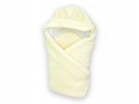 BECIK ROŻEK Z KAPTURKIEM SOFT dla niemowlaka 80X80 Duet beżowy ecri