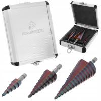 Кобальт конические шаговые сверла для металла INOXA 4-32 мм набор 3шт M35