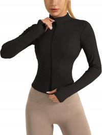 Женская легкая спортивная куртка с капюшоном для бега Black M