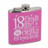 PIERSIÓWKA na prezent 18 urodziny stalowa 180 ml