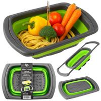 CEDZAK DURSZLAK SKŁADANY SILIKONOWY SITKO CEDZAK OCIEKACZ Z UCHWYTAMI 39cm