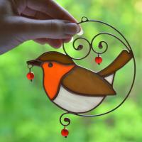 Rudzik Zawieszka witrażowa Dekoracja na okno