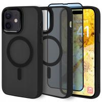 Etui do iPhone 12 / 12 Pro do MagSafe WZMACNIANE 360° MATT CASE + Szkło 5D