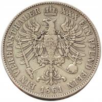 49346. Prusy - 1 vereinsthaler - 1861r. - Ag (18,3g/33mm)