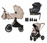 ADAMEX SPARK CHAMPAGNE LATTE wózek 4w1 BUZ PRO i-size BAZA OBROTOWA I-SOFIX