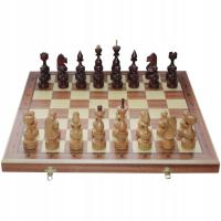 Duże Drewniane Wiśniowe Szachy Debiut
