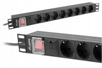 Плата питания Lanberg для стойки 1U 16A PDU 8X RU 2M черный