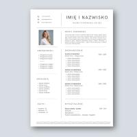 SZABLON WZÓR CV (1 strona) Prosty Klasyczny Biały MS WORD (docx), CANVA