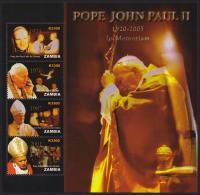 Zambia 2005 ark 1567-71 ** Jan Paweł II Papież
