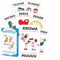 Karty obrazkowe ONOMATOPEJE DŹWIĘKONAŚLADOWCZE – ZESTAW 45 kart Rozwój mowy