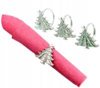 RING OZDOBNY OBRĄCZKI PIERŚCIEŃ ŚWIĄTECZNY CHOINKA 4SZT