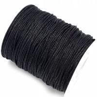 Ювелирный шнур хлопок вощеный черный 1 мм 10 м